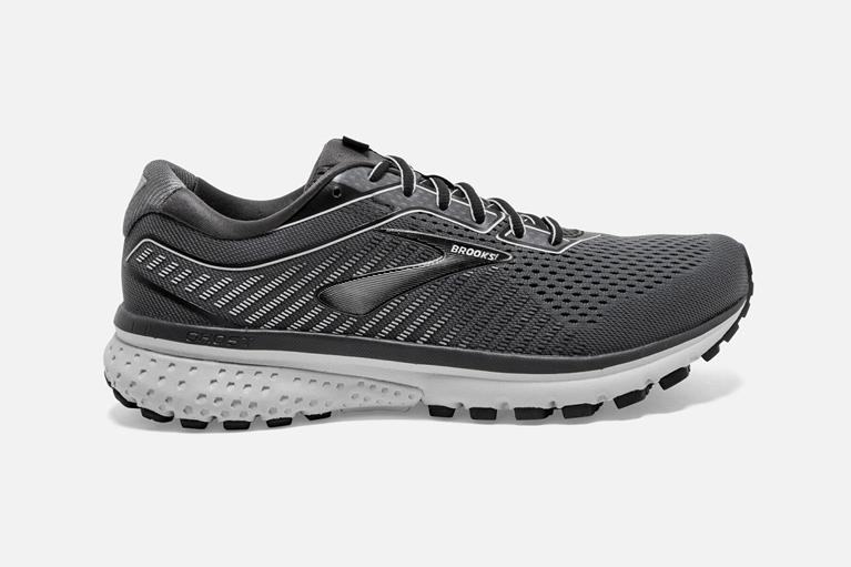 Brooks Ghost 12 Men's Road Running Shoes - Grey (09274-JQFL)